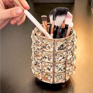 Gold Crystal Rhinestone Makeup Brush Holder NEW 🏷️